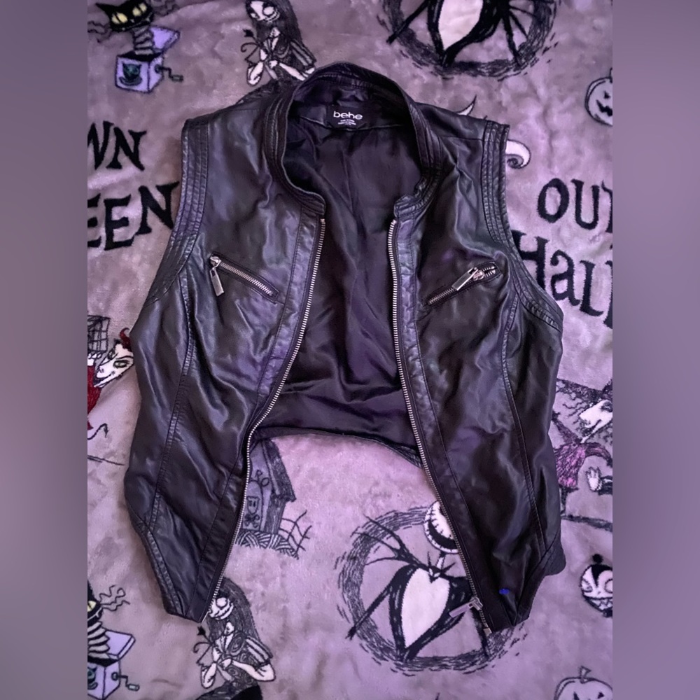 bebe faux leather vest